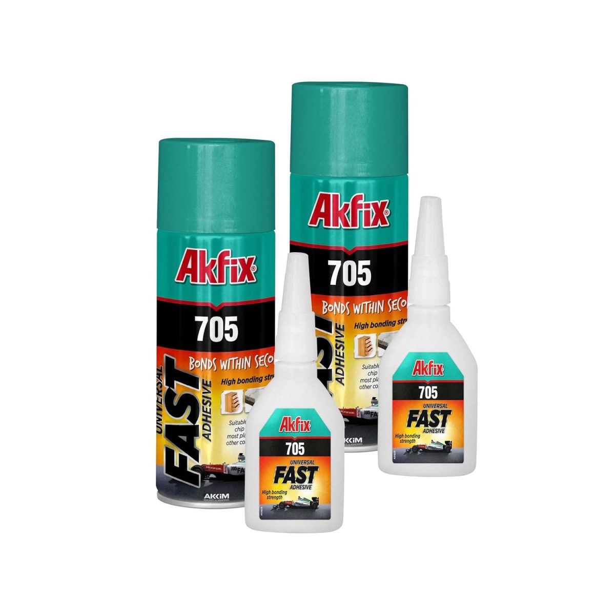 Akfix 705 – Colle Cyanoacrylate + Activateur Spray Ultra Rapide | Droguerie Chrifia Marrakech