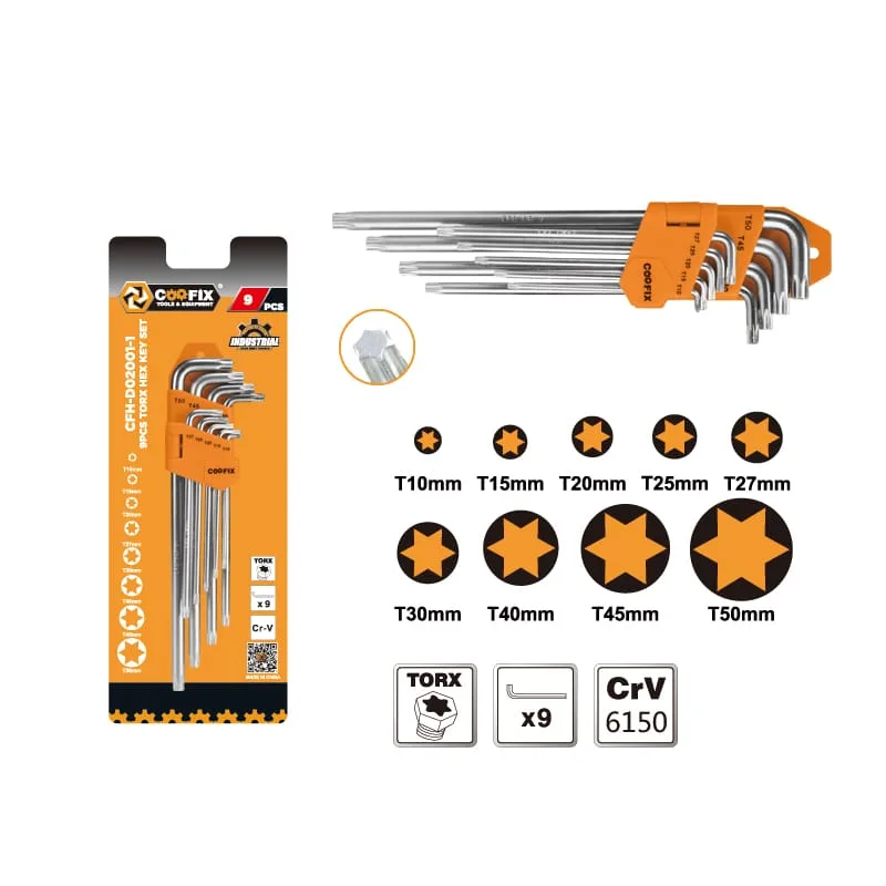 Clés Torx longues ( 9 pièces ) – Coofix CFH-D02001-2